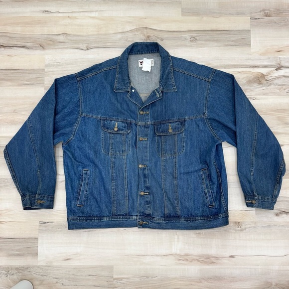 Wrangler Denim Jacket Classic Western Jean Jacket Blue Cotton Size 3X - Picture 1 of 7